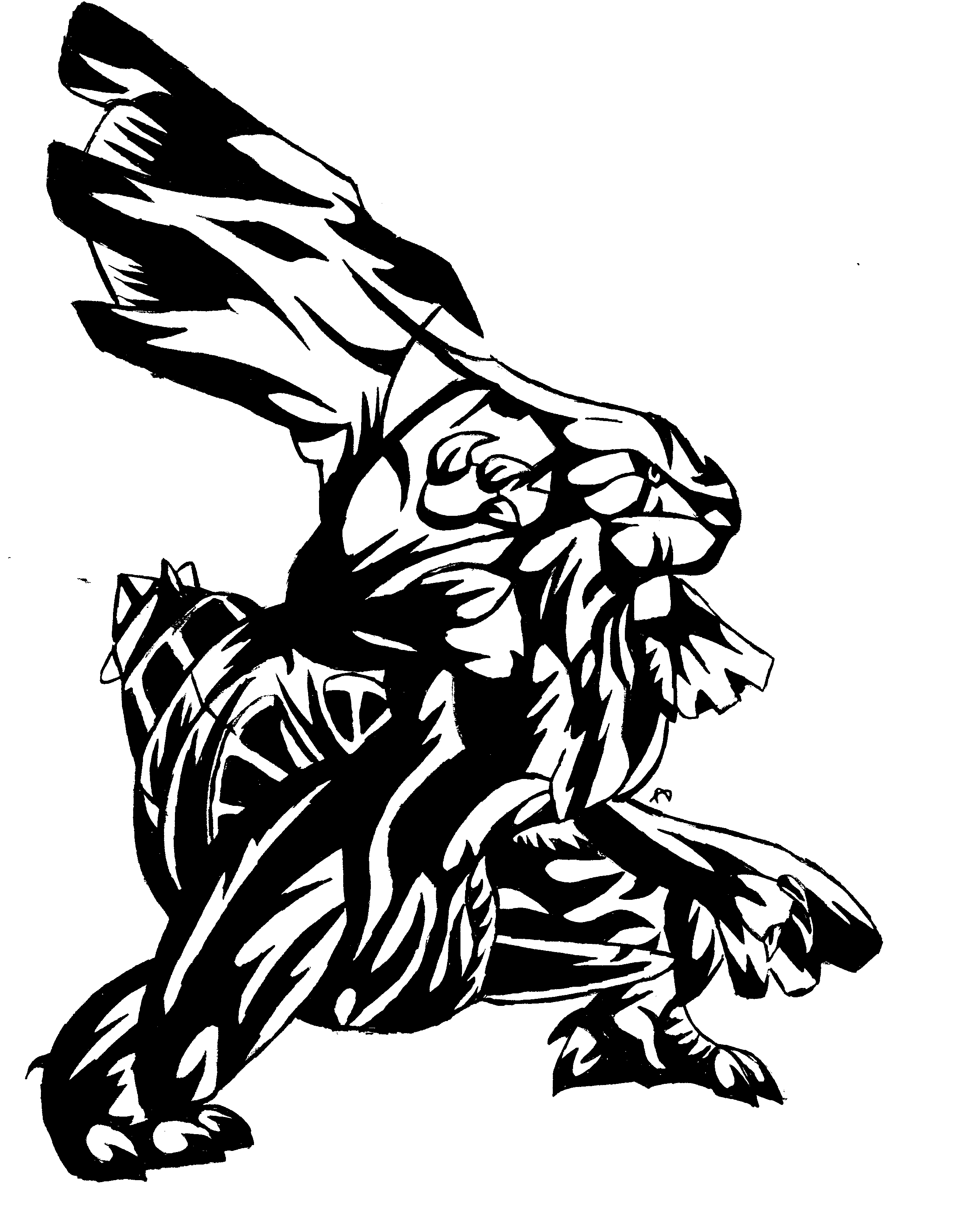 Voir L'image En Taille Réelle - Zekrom Tribal (2472x3160), Png Download