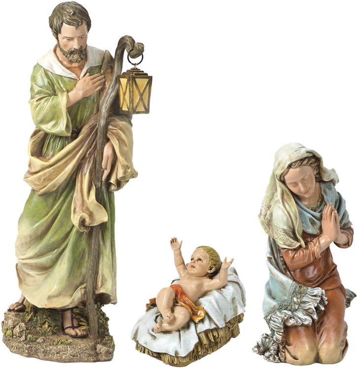 Nativity Roman Holy Family - Holy Family Nativity Statue (1000x1000), Png Download