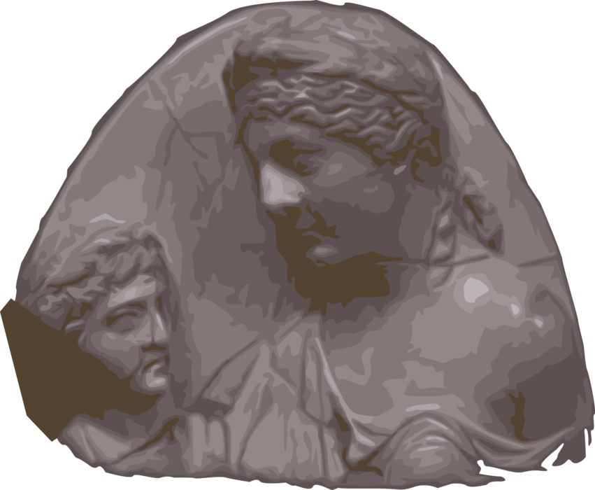 Vector Illustration Of Roman Sculptures From Ancient - Illustration (851x700), Png Download