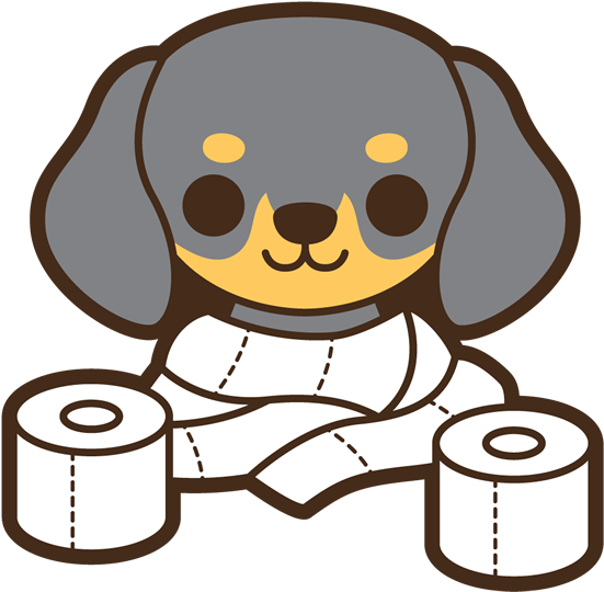 Dog With Toilet Paper - Chihuahua Kawaii Clipart (618x618), Png Download