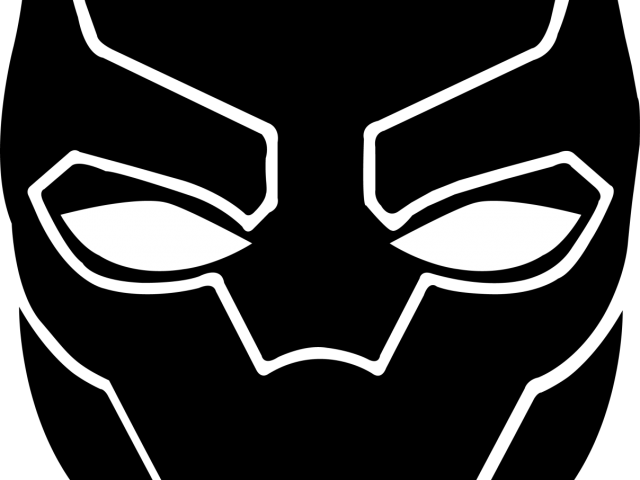 Wakanda Clipart Marvel - Black Panther Face Drawing (640x480), Png Download