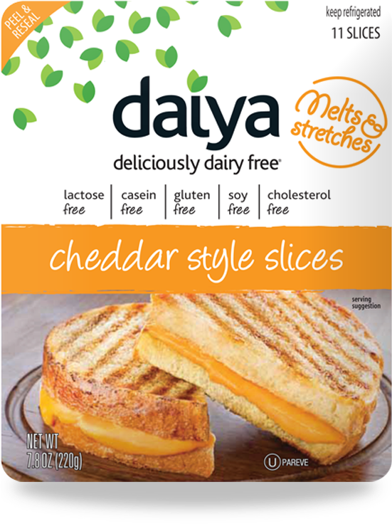 "meltable & Stretchy" Daiya Cheddar Low Protein Cheese - Daiya Cheddar Slices (550x800), Png Download