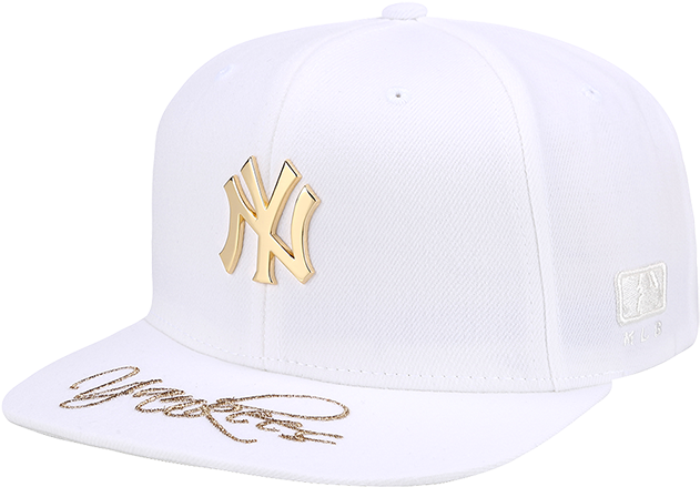 Mlb White Gold Snap Back Cap Metallic Logo Adjustable - Baseball Cap (700x700), Png Download
