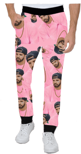 Drake Face All Over Jogger Pant - Leggings (580x580), Png Download