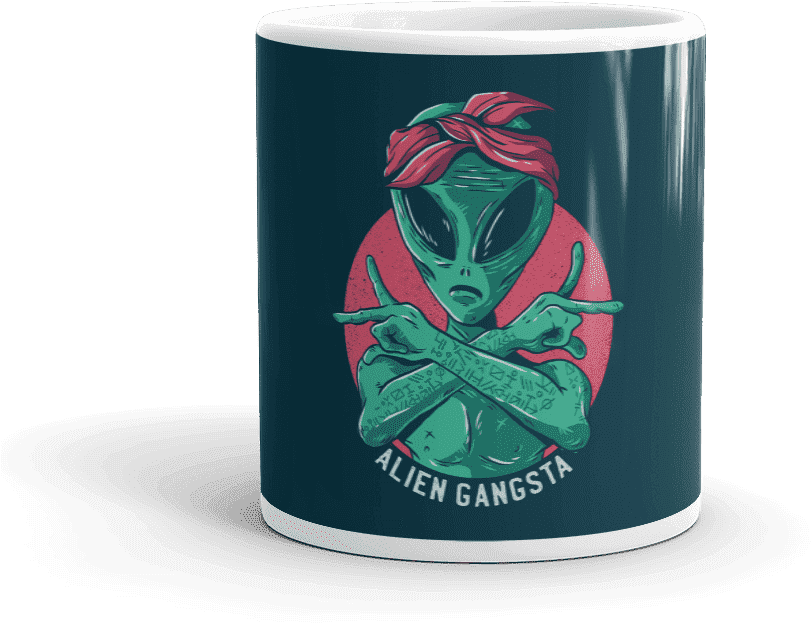 Alien Gangsta Coffee Mug - Coffee Cup (1000x1000), Png Download