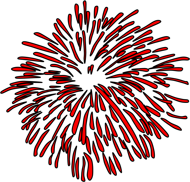 Fireworks, Burst, Style 1, Red, Png - Yellow (816x1056), Png Download