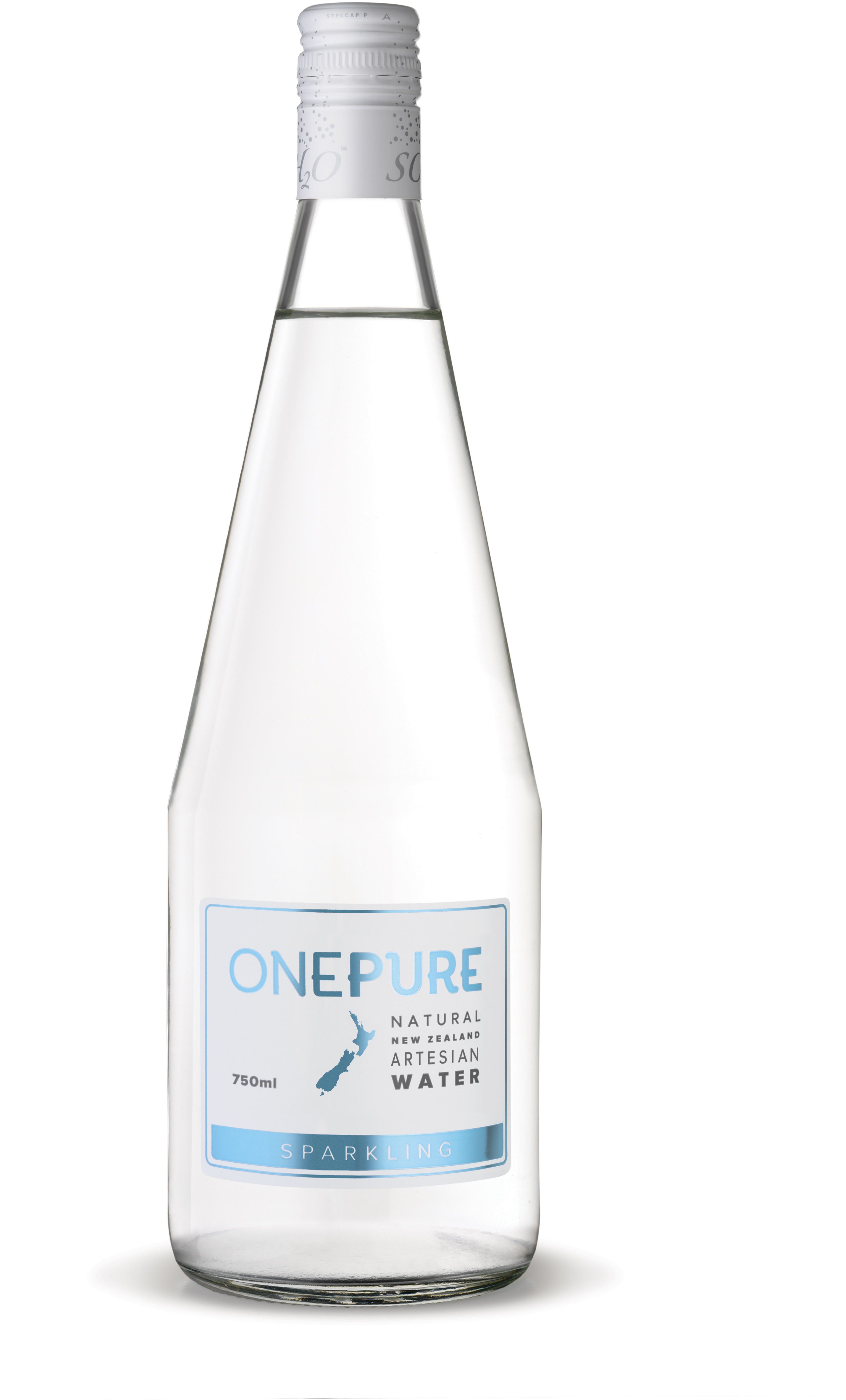 One Pure Sparkling Artesian Water 12 X 750ml Glass - Pure New Zealand Water (4080x5906), Png Download