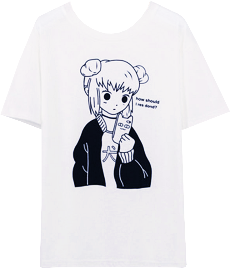 Manga Girl Tee - Cartoon (992x992), Png Download