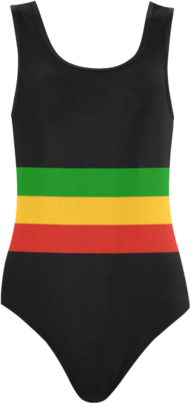 Rastafari Flag Colored Stripes Vest One Piece Swimsuit - Maillot (1000x1000), Png Download