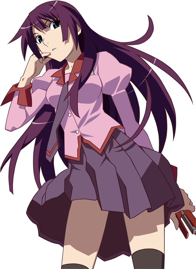This May Be A Top 10 But She Is The Only Girl I Really - Hitagi Senjougahara Render (636x900), Png Download
