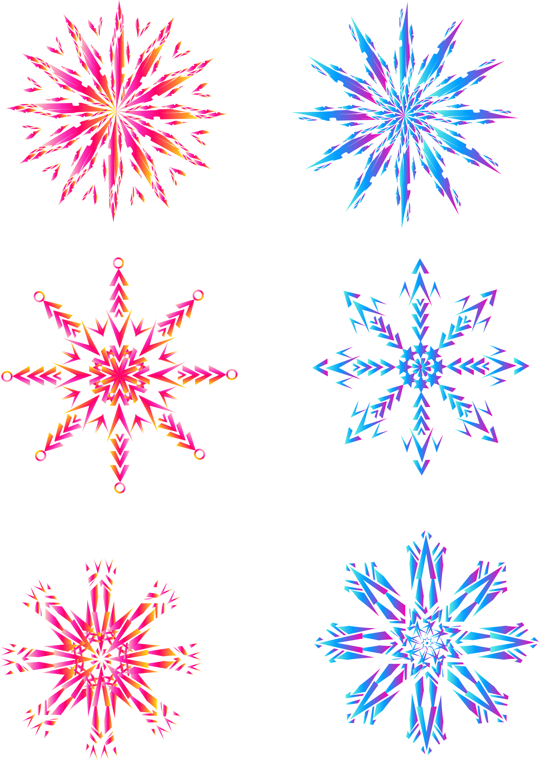 Color Gradient Snowflake Winter Elements Png And Vector - Vector Graphics (2133x2852), Png Download