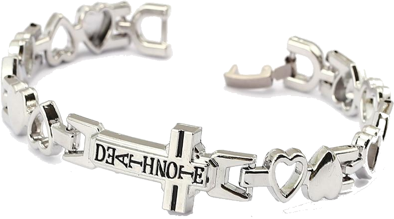Death Note Cross Chain Link Charm Bracelet - Bracelet (1000x1000), Png Download