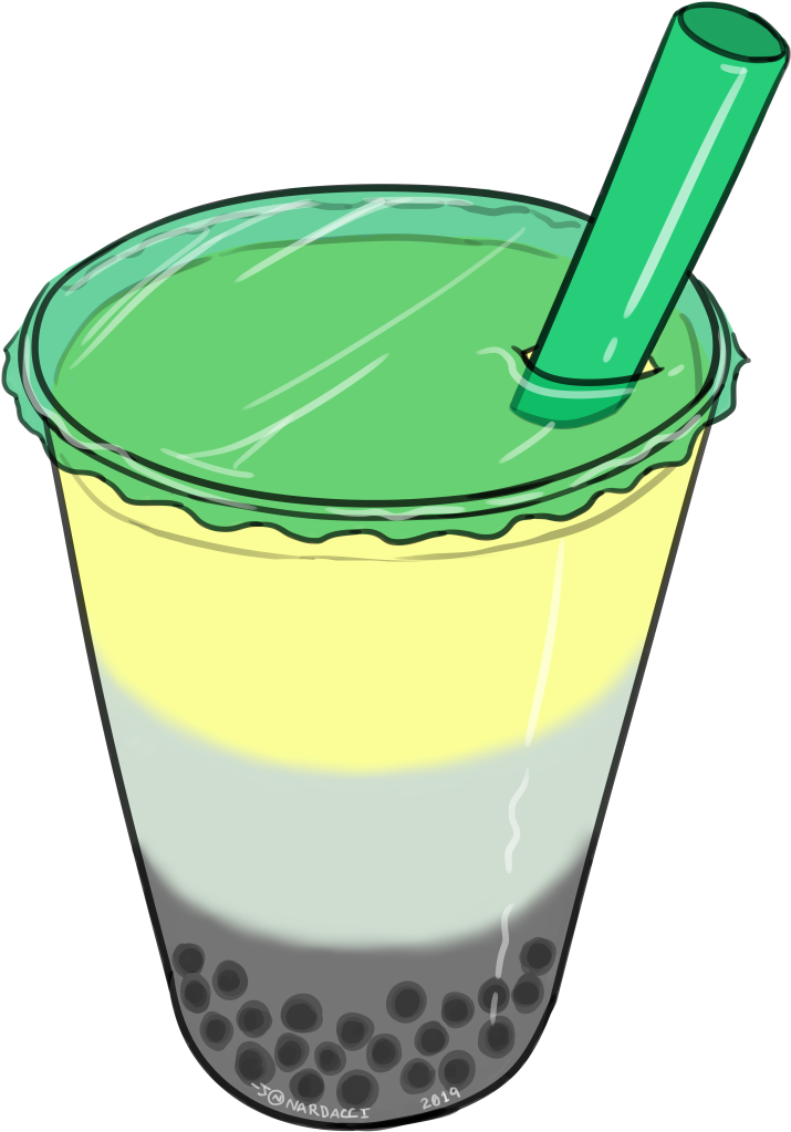 Nardacci Art New Pride Bobas Aro Aromantic Pride Boba - Caffeinated Drink (800x1081), Png Download