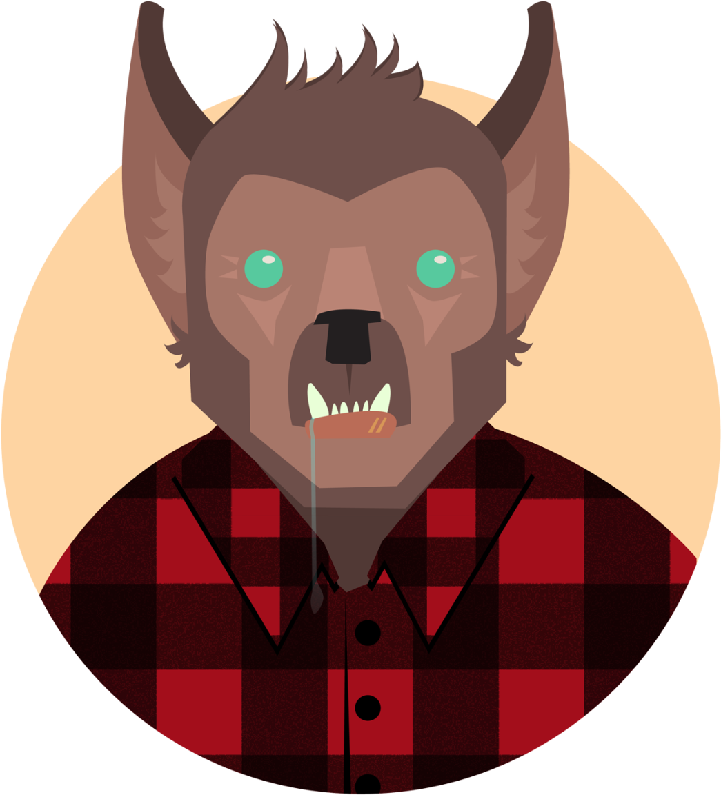 Wolfman Portrait In Honor Of The Upcoming Holiday Awesomeness - Illustration (1280x1280), Png Download