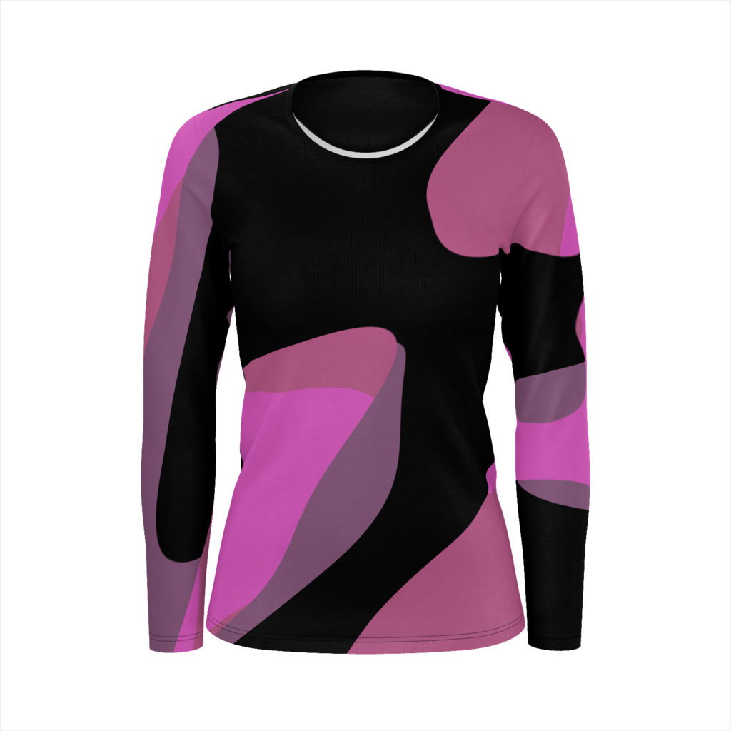 Pink And Black Abstract - Long-sleeved T-shirt (1024x1024), Png Download