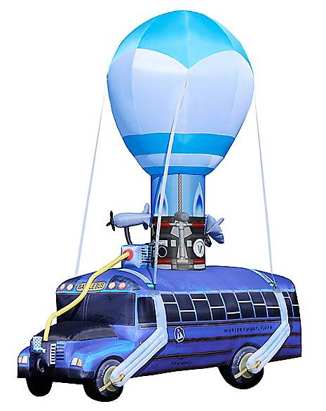 Image Via Spirit Halloween - Fortnite Battle Bus Inflatable (940x586), Png Download