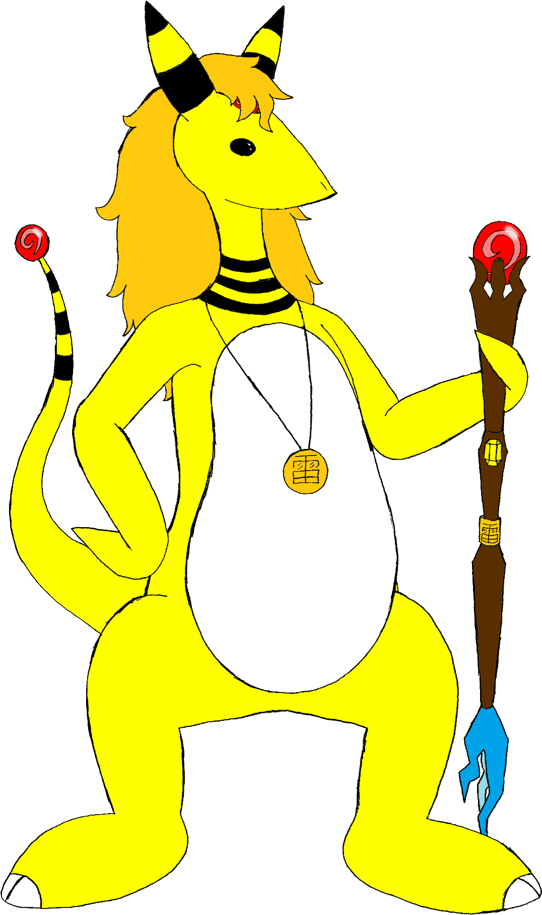 Lord Ampharos Ix - Cartoon (1113x1829), Png Download
