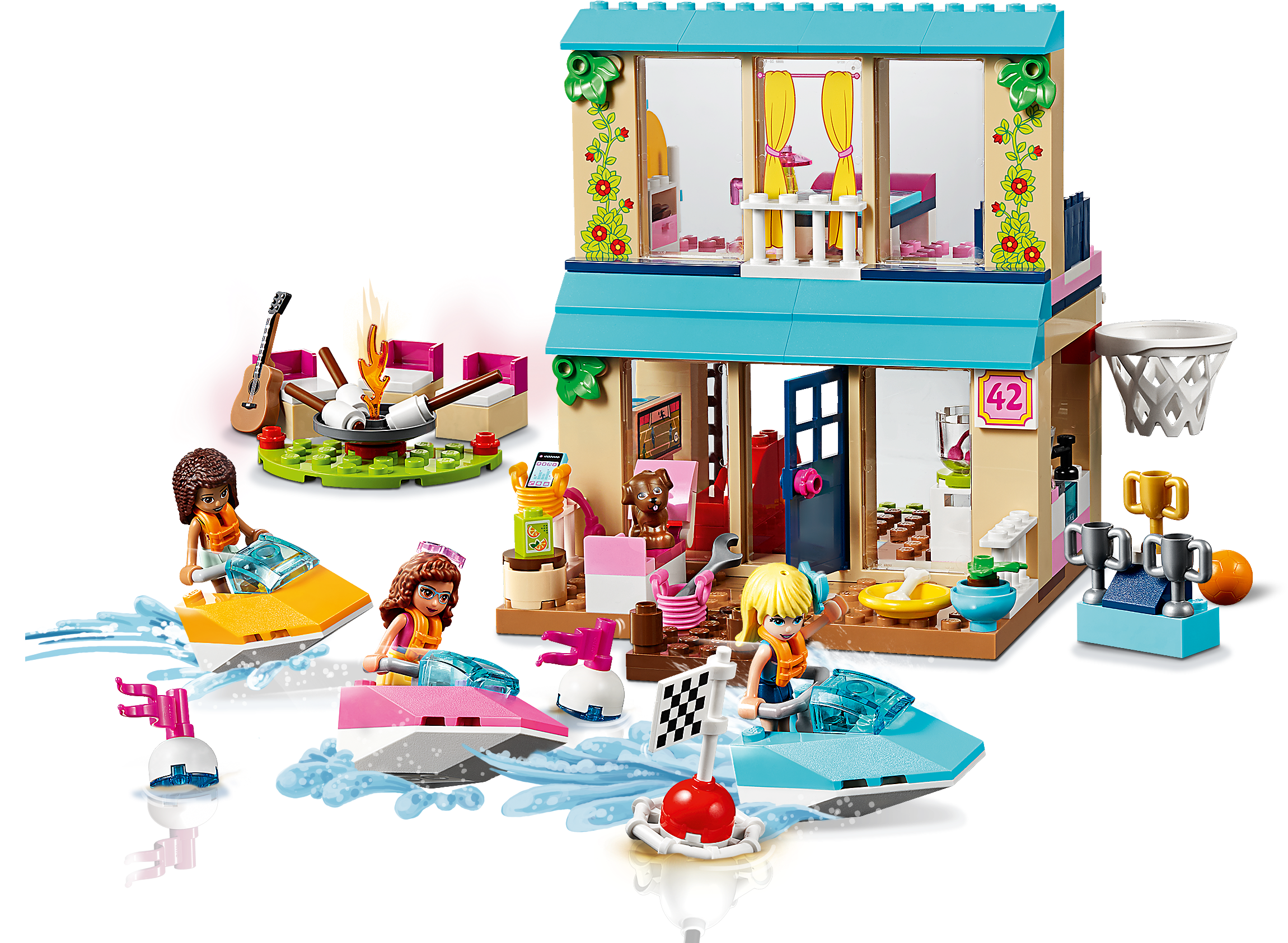 Lego Stephanie's Lakeside House (3641x2048), Png Download