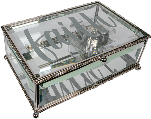 Silver Faith Glass Music Box - Coffee Table (543x717), Png Download