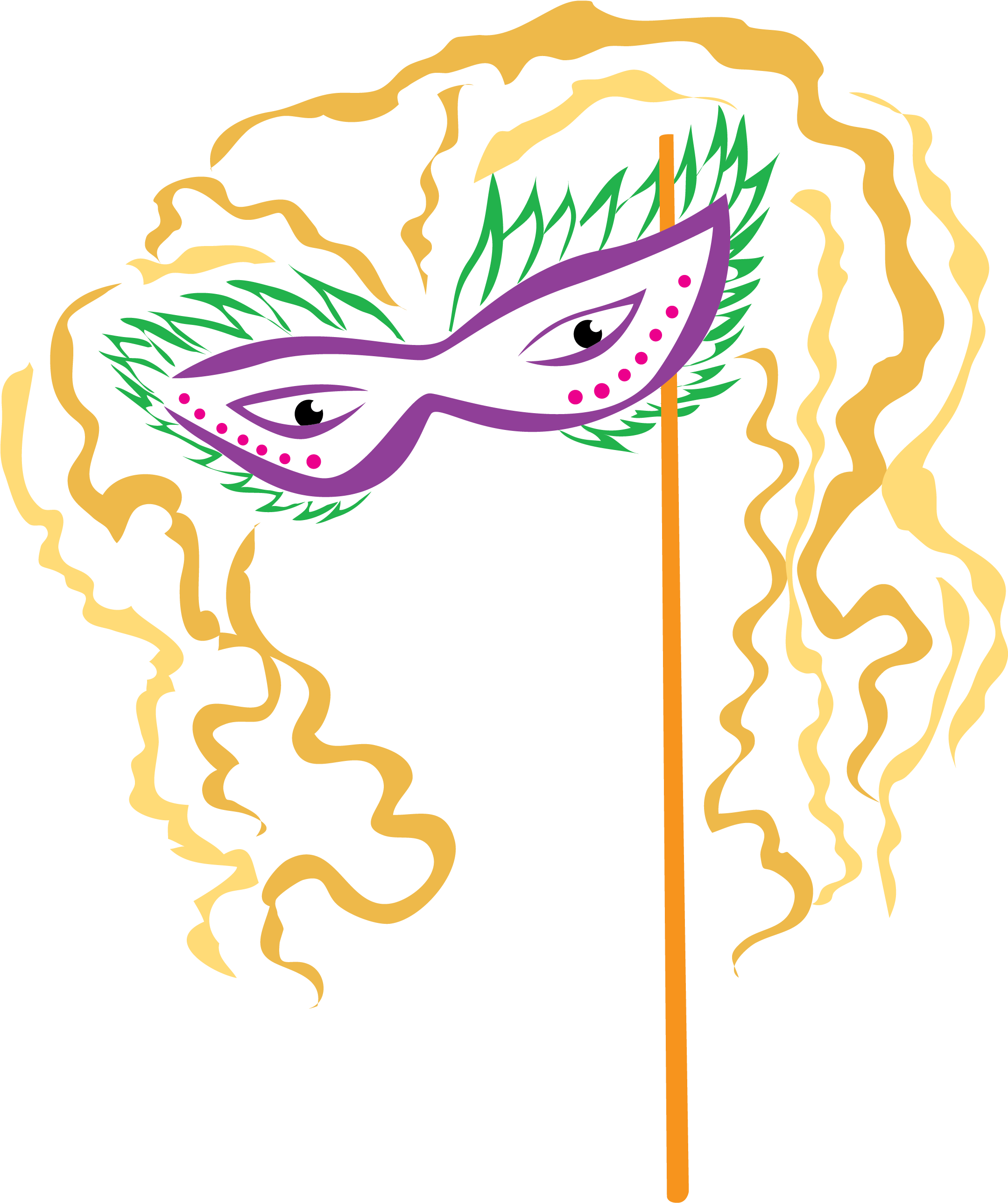 Mardi Gras Mask - Illustration (2550x3300), Png Download