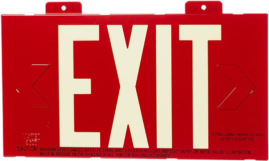 Exit Photoluminescent, Red, Metal Frame, Single Sided - Graphic Design (700x700), Png Download
