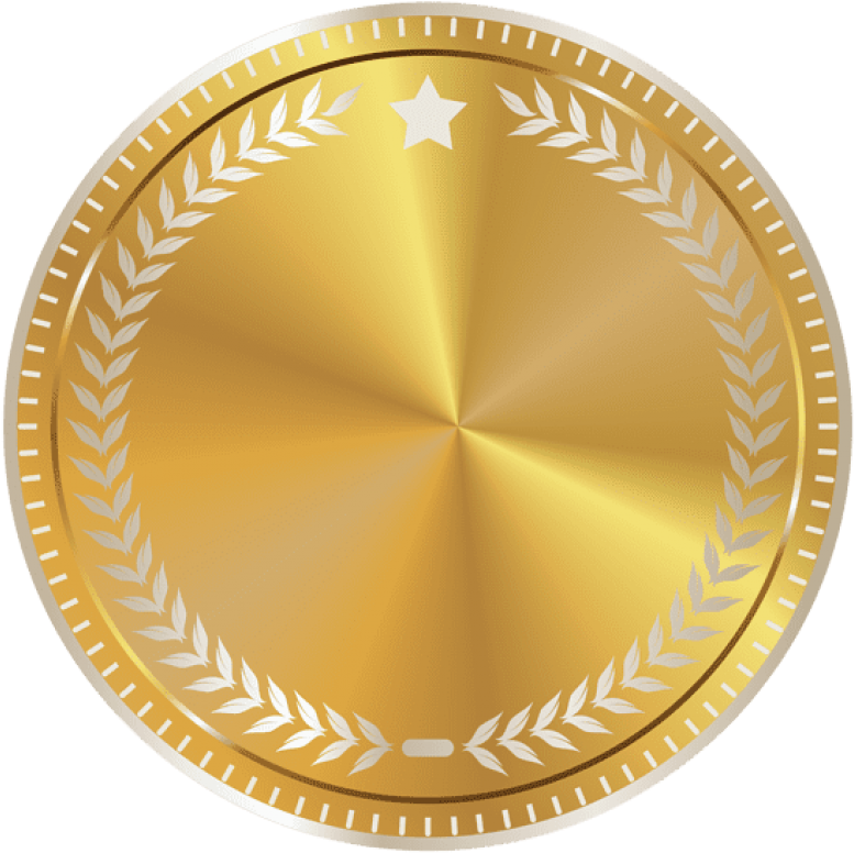 Free Png Download Gold Seal Badge With Decoration Clipart - Golden Award Png (850x849), Png Download