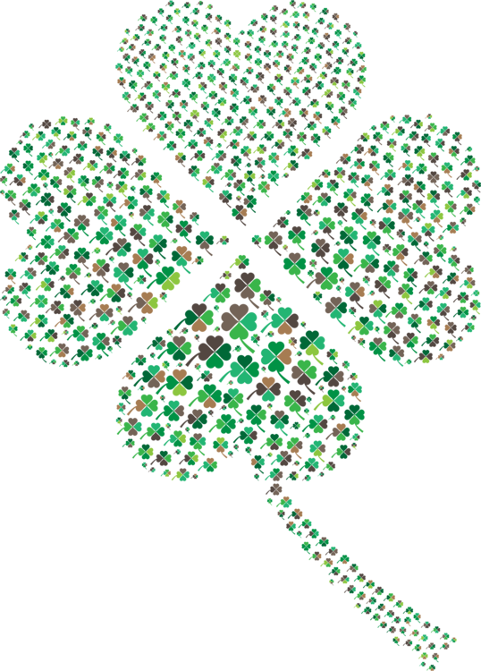 Four-leaf Clover Shamrock Fractal Computer Icons - Clovers With A White Background (538x750), Png Download
