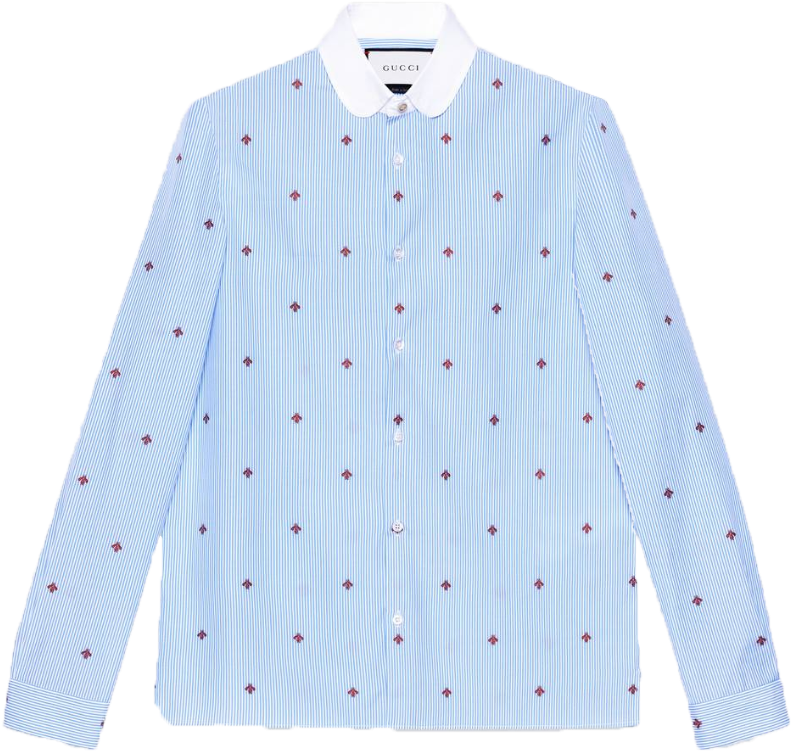 Gucci Bee Fil Coupé Cambridge Shirt - Pocket (864x842), Png Download