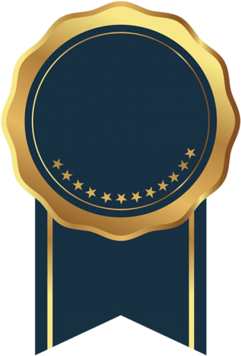 Free Png Download Seal Badge Gold Blue Transparent - Gold Badge Transparent (481x710), Png Download