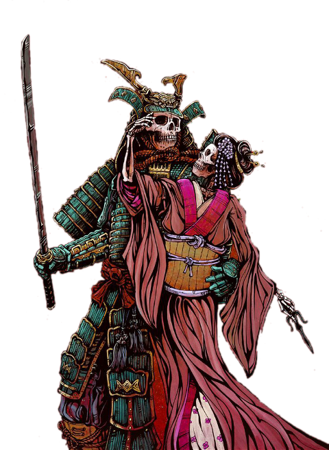 Samurai Skeleton (480x656), Png Download