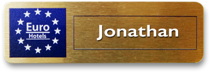 P2 Brushed Gold Metal Panel Name Badge By Fattorini (560x560), Png Download
