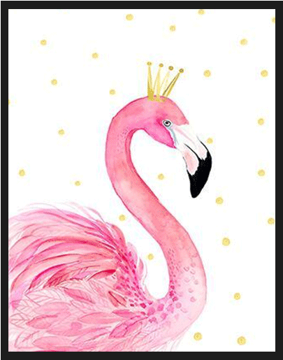 Pink Flamingo With Crown Poster - Flamingo Wearing A Crown (600x600), Png Download