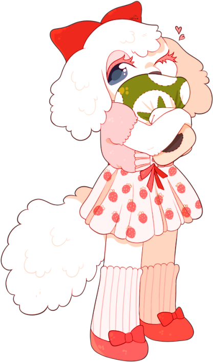 Cocker Spaniel Miitopia Flower Red White Clothing Mammal - Cartoon (500x741), Png Download