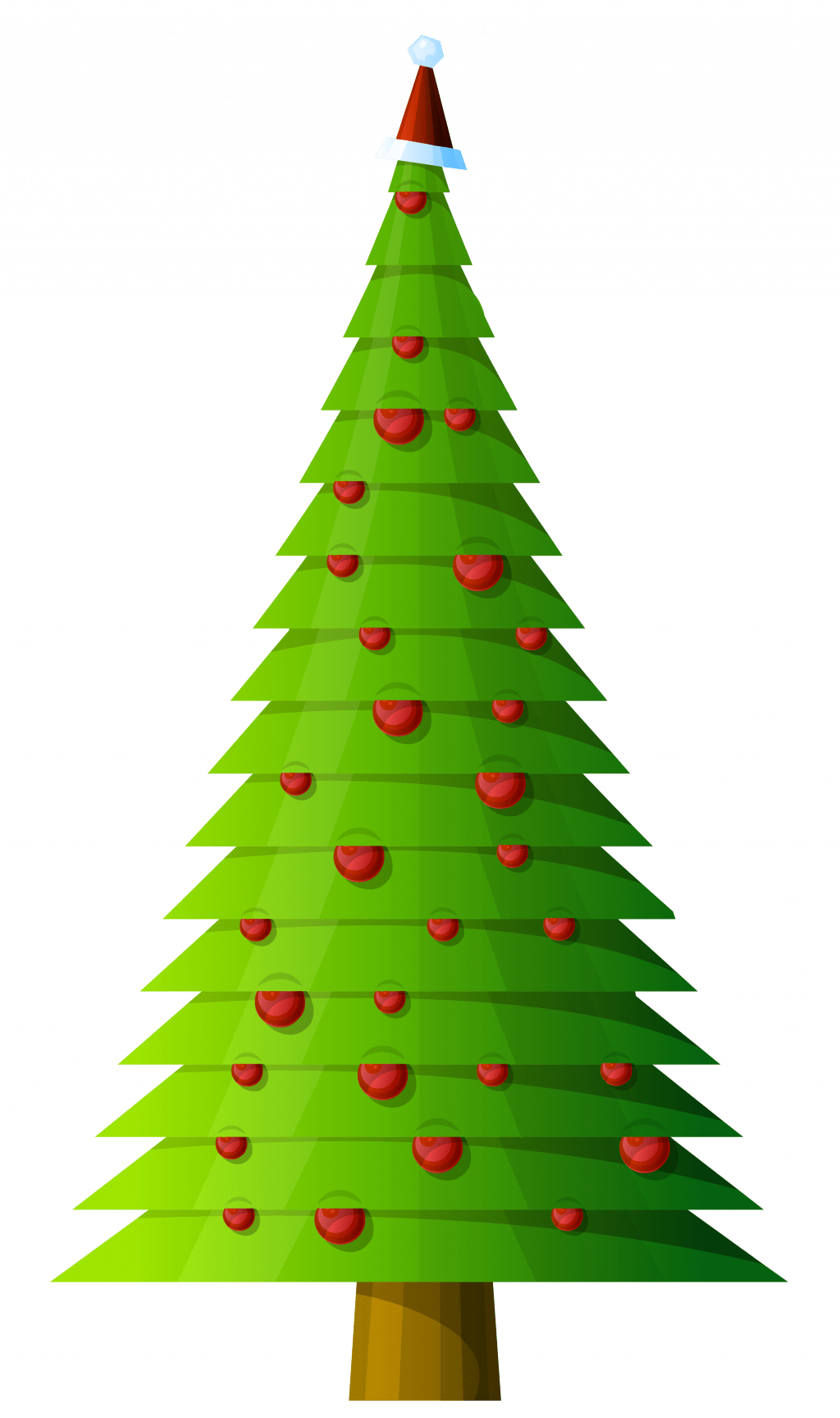 Modern Christmas Tree Clip Art Transparent - Christmas Tree Clipart Png (1024x1727), Png Download