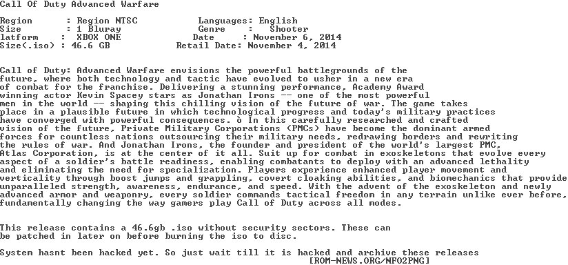 Call - Of - Duty - Advanced - Warfare - Xboxone-waysted - Document (824x384), Png Download