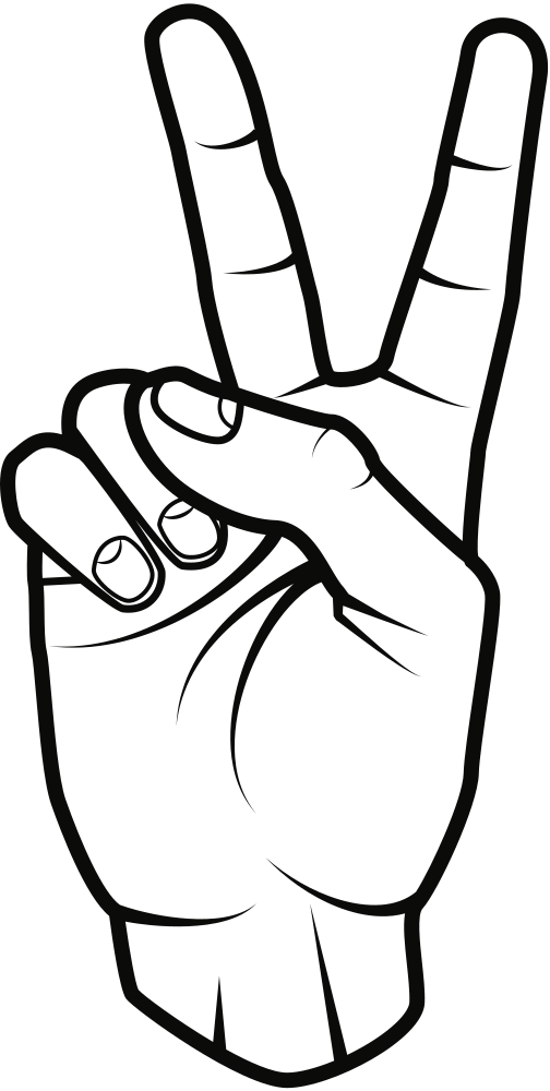 Peace Sign - Hand Peace Sign Clipart (504x1000), Png Download