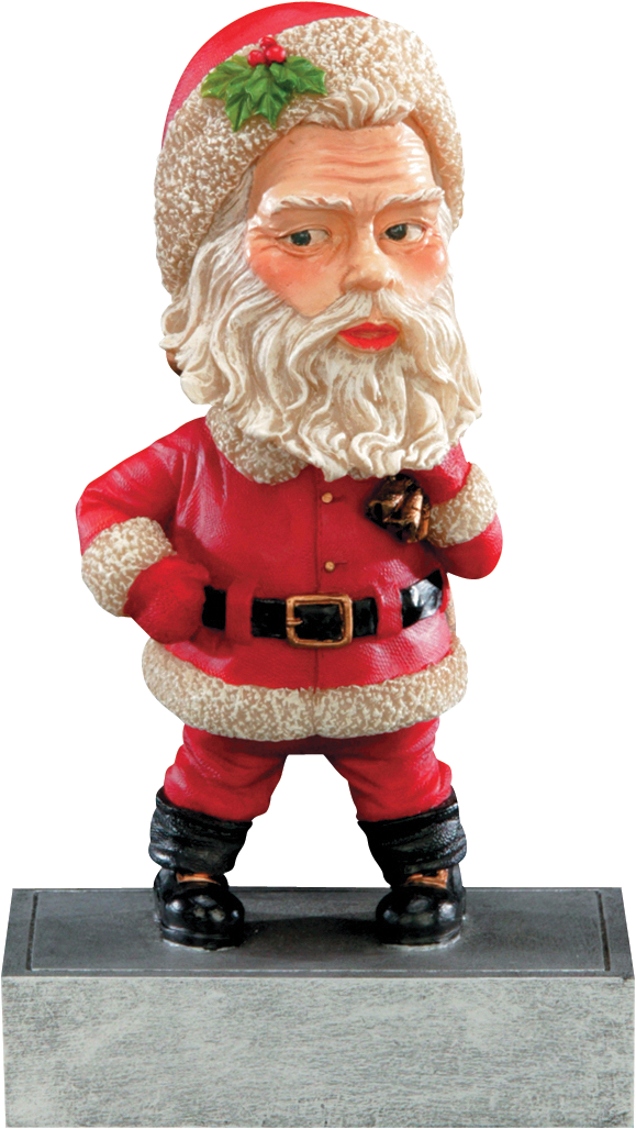 Santa Claus Bobble Head (579x1027), Png Download