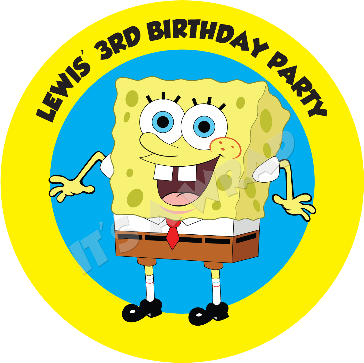 Spongebob Squarepants Party Box Stickers - Cartoon (1200x1200), Png Download