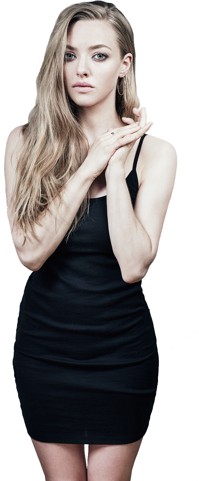 Amanda Seyfried Transparent Background - Amanda Seyfried Black Dress (750x1650), Png Download