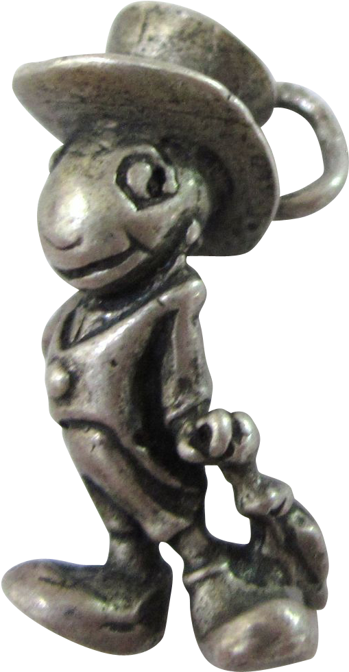 Vintage 1940's Sterling Jiminy Cricket Charm Three - Figurine (980x980), Png Download