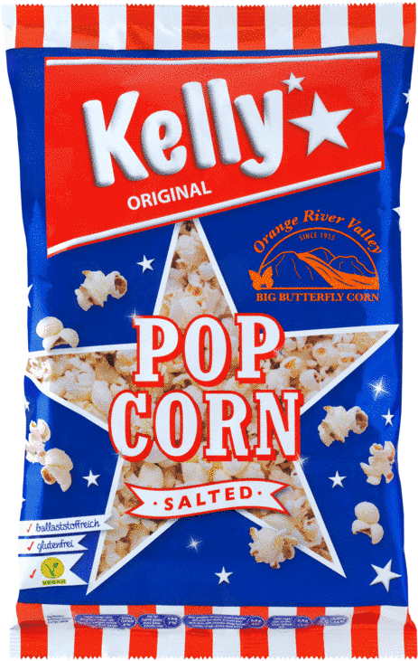Verpackung Von Kelly Popcorn Salted - Kelly's (500x750), Png Download