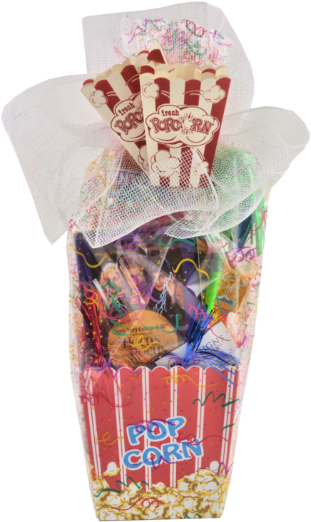 Celebration Popcorn Basket - Gift Basket (580x773), Png Download