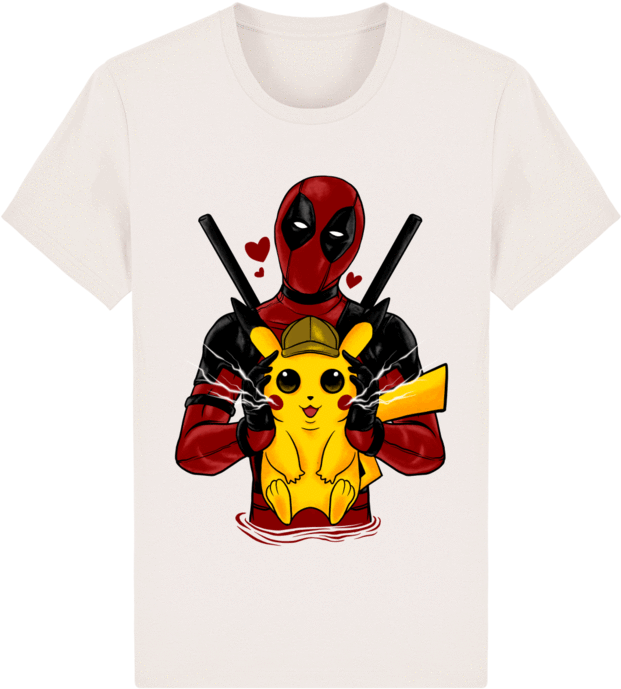 T Shirt Bio "deadpool Love Pika" - T-shirt (620x698), Png Download