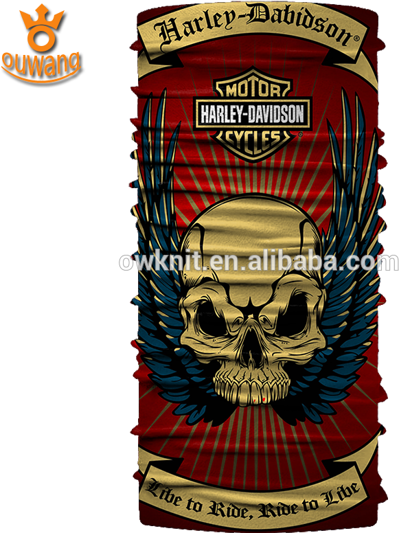 Ski Motorcycle Biker Snowboard Seamless Skull Tube - Harley Davidson (800x800), Png Download