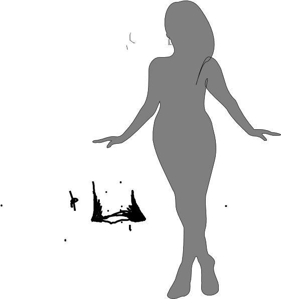 Full Body Black Woman Silhouette (600x596), Png Download