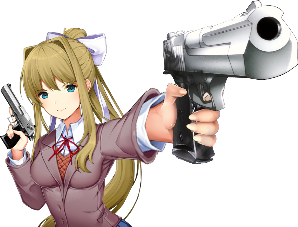 Chika fujiwara holds a gun anime girl with a gun Sticker for Sale by  zarloul  Redbubble