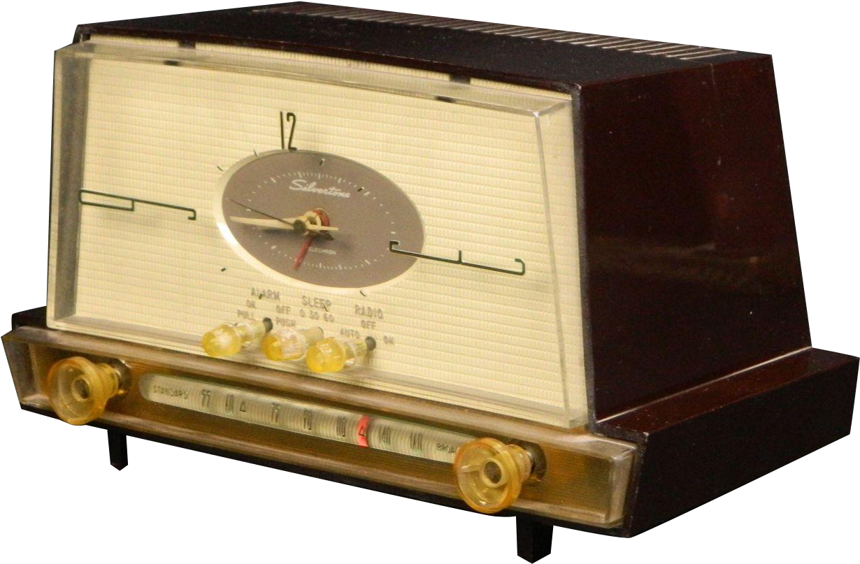 1955 Silvertone Am Clock Radio Model 6021 Www - Antique (1229x1229), Png Download