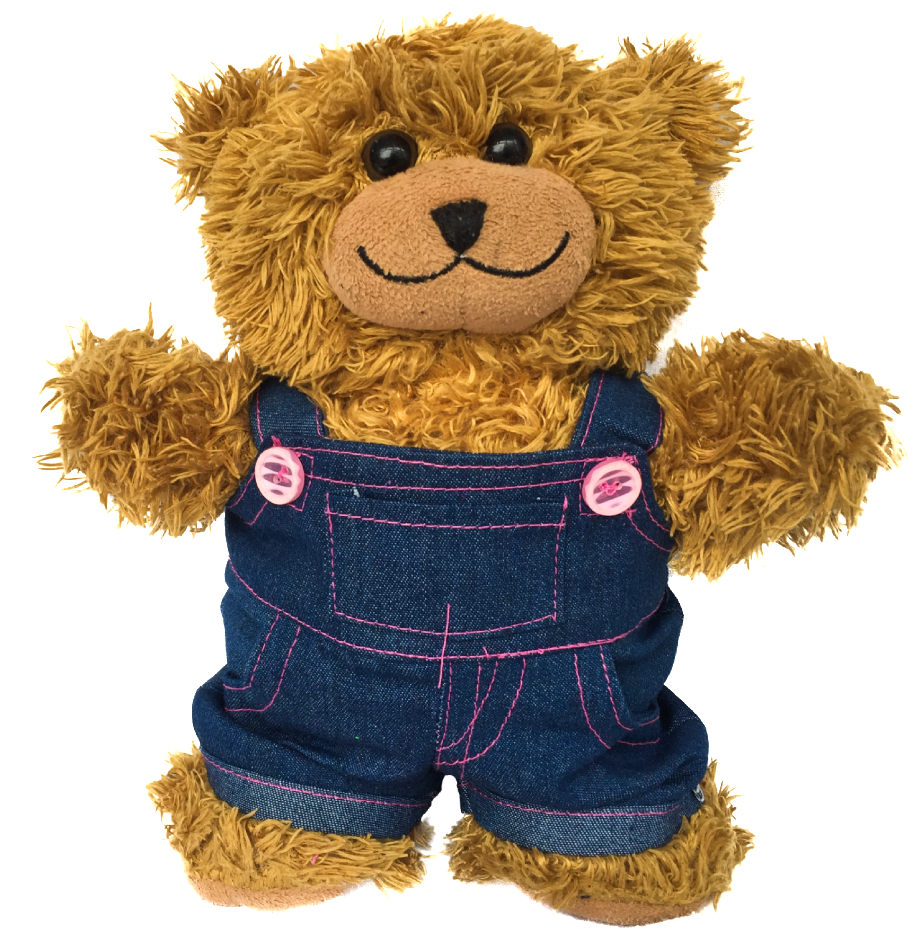 Small Pink Denim Dungaree Overalls 582 P - Teddy Bear (1000x940), Png Download
