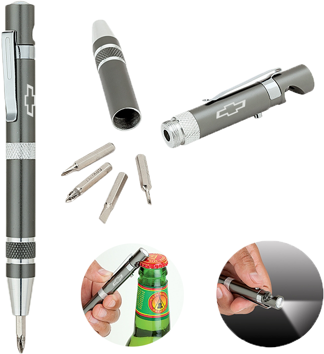 Chevrolet Pocket Screwdriver Set W/ Led And Bottler - Eye Liner (800x800), Png Download
