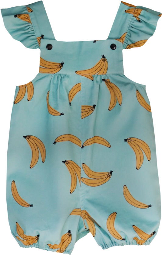 Banana Ruffle Sleeve Overalls - Octopus (918x1024), Png Download
